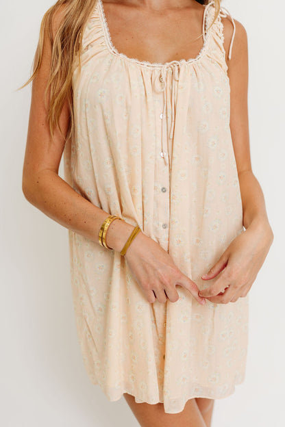 Rosemary 100% Cotton Mini Dress in Sugar Shack