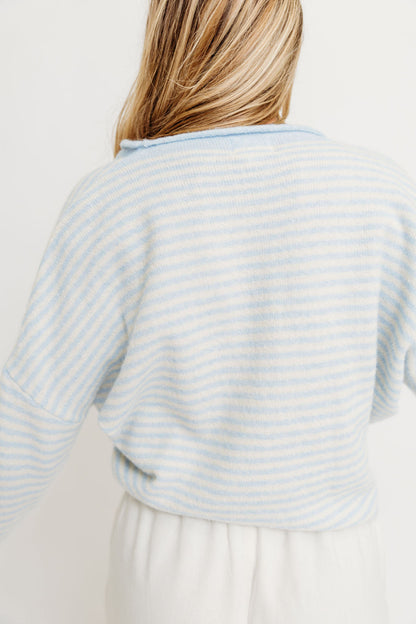 Piper Mini Stripes Cardigan in Light Blue