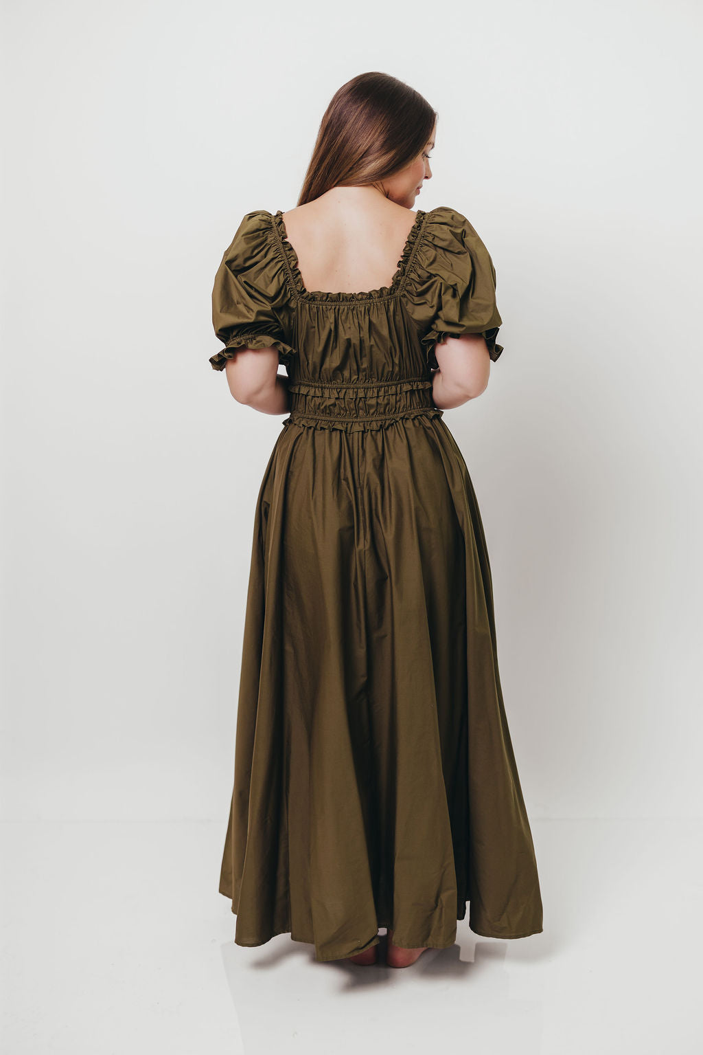 Sydnee Cotton Maxi Dress in Dusty Olive - Bump Friendly