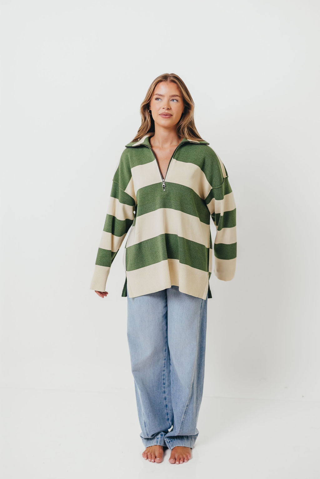 Fontaine Pullover in Green Ivory