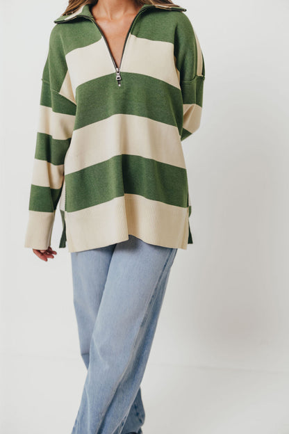 Fontaine Pullover in Green Ivory