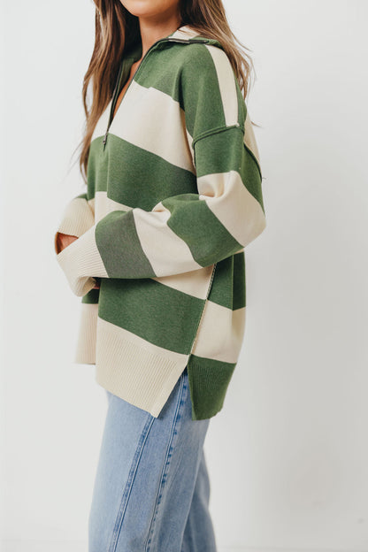 Fontaine Pullover in Green Ivory