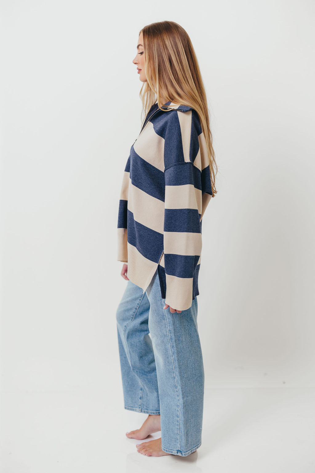 Fontaine Pullover in Navy Cream