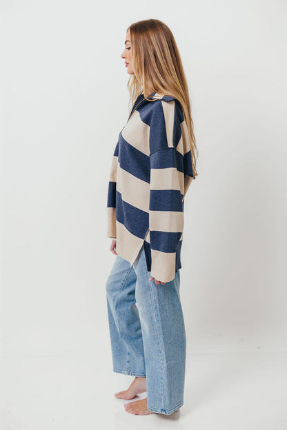 Fontaine Pullover in Navy Cream