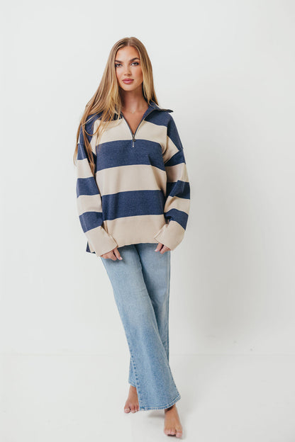Fontaine Pullover in Navy Cream