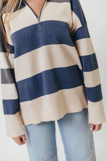Fontaine Pullover in Navy Cream