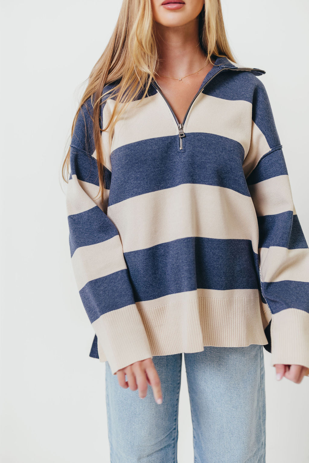 Fontaine Pullover in Navy Cream