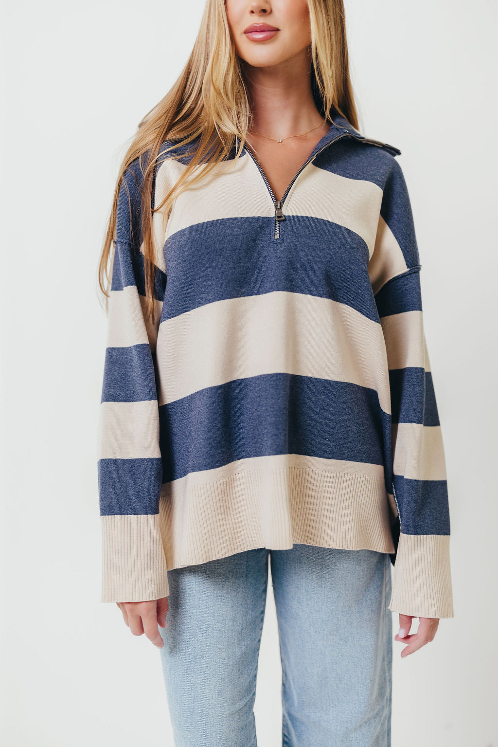 Fontaine Pullover in Navy Cream