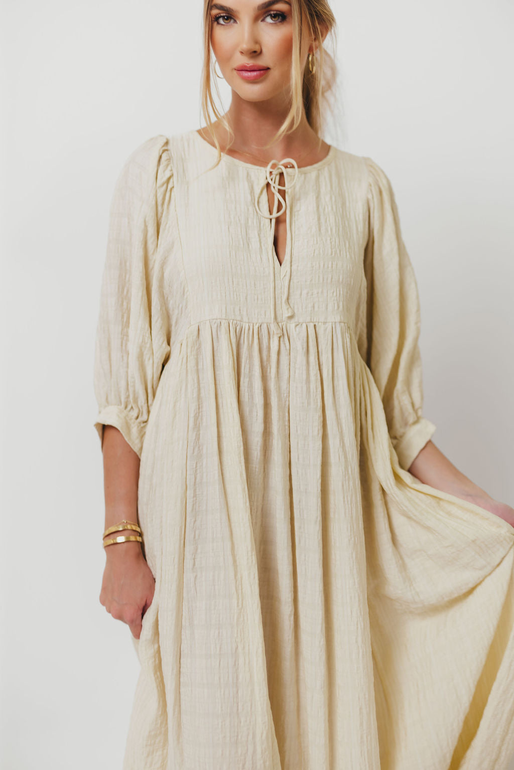 Nadia Soft Horizon Maxi Dress in Natural