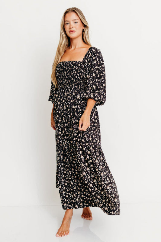 Felicia Midi Dress in Black