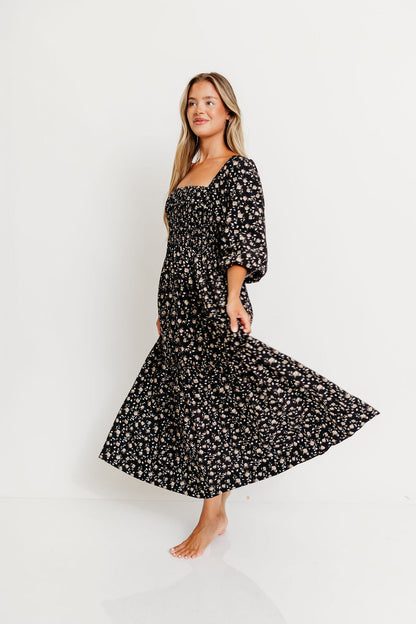 Felicia Midi Dress in Black