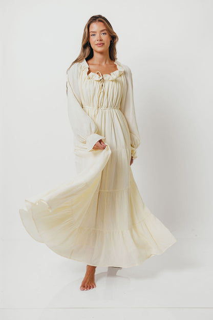 Golden Hour 100% Cotton Maxi Dress in Cream - Bump Friendly