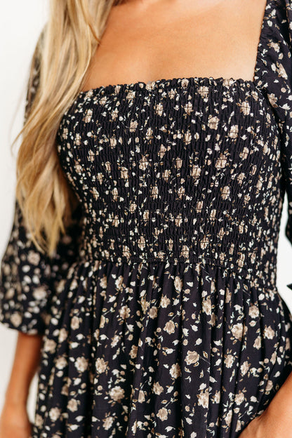 Felicia Midi Dress in Black