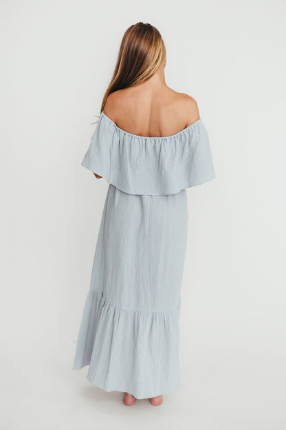 Josie 100% Cotton Maxi Dress in Cloud - Bump & Nursing Friendly