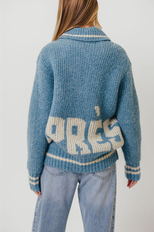 Apres Zip-Up Sweater in French Blue