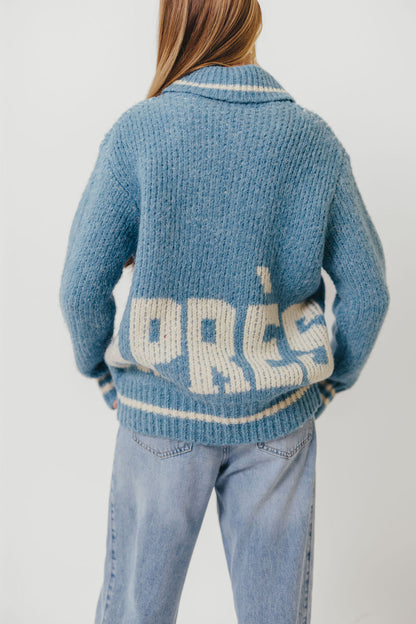 Apres Zip-Up Sweater in French Blue