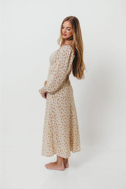 Annette Lace Panel Maxi Dress in Vintage Cream