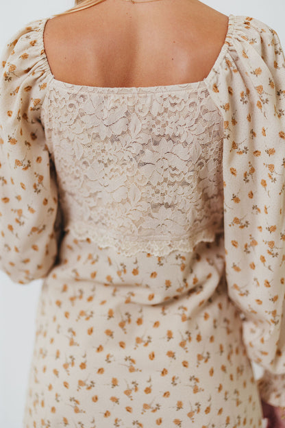 Annette Lace Panel Maxi Dress in Vintage Cream