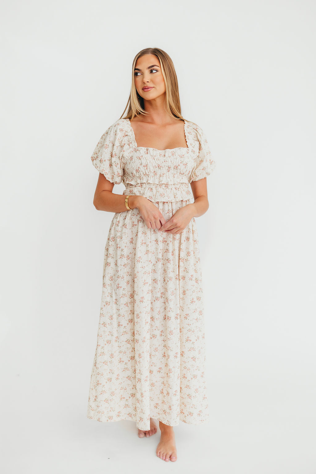 Finley 100% Cotton Peplum Midi Dress in Petal Pink - Bump & Nursing Friendly