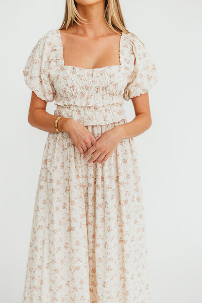 Finley 100% Cotton Peplum Midi Dress in Petal Pink - Bump & Nursing Friendly