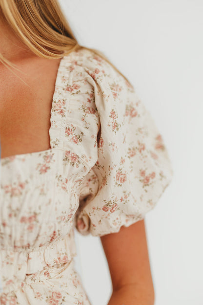 Finley 100% Cotton Peplum Midi Dress in Petal Pink - Bump & Nursing Friendly