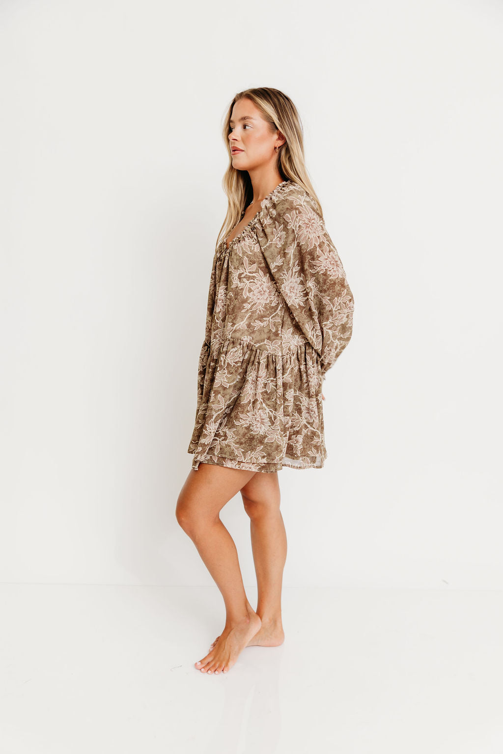 Rylon Romper in Olive Brown