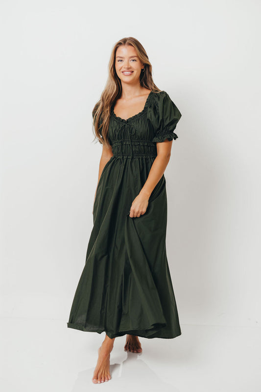 Sydnee Cotton Maxi Dress in Evergreen - Bump Friendly - Restocking in Nov
