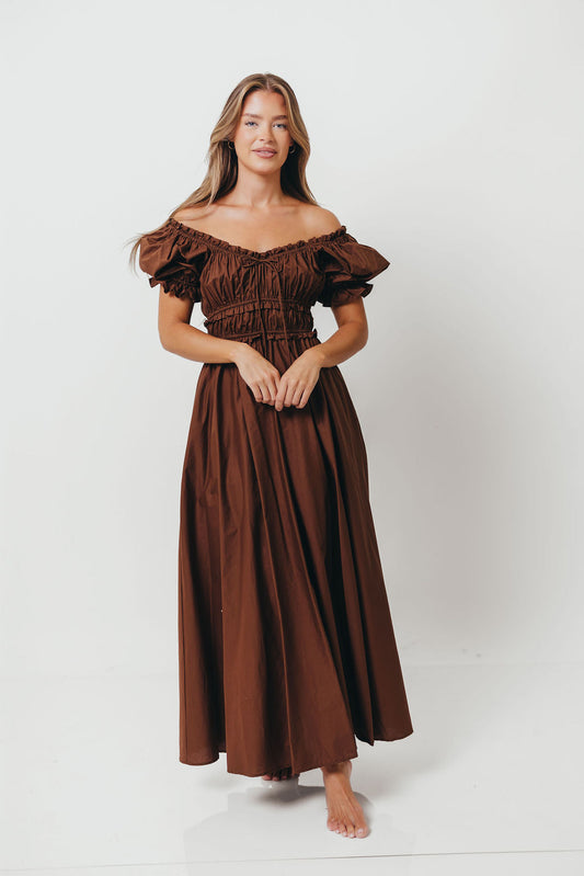 Sydnee Cotton Maxi Dress in Chocolate Brown - Bump Friendly - Restocking in Nov