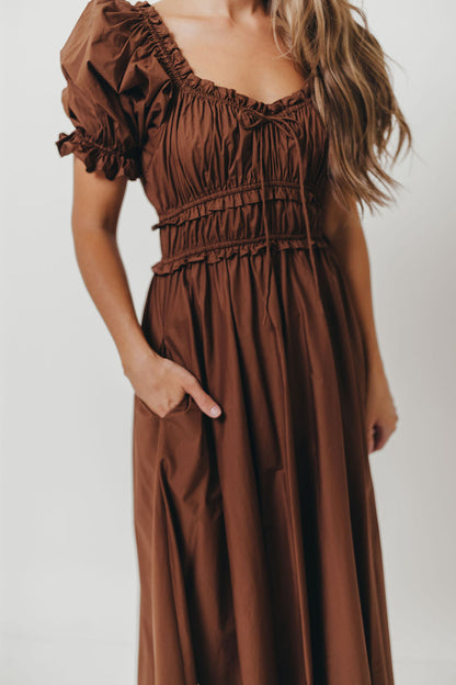 Sydnee Cotton Maxi Dress in Chocolate Brown - Bump Friendly - Restocking in Nov