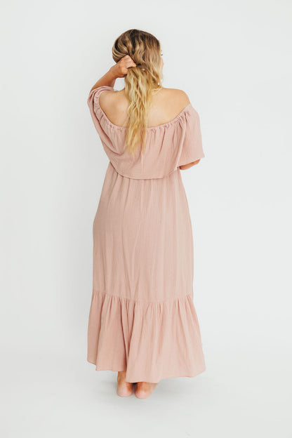 Josie 100% Cotton Maxi Dress in Rose - Bump & Nursing Friendly