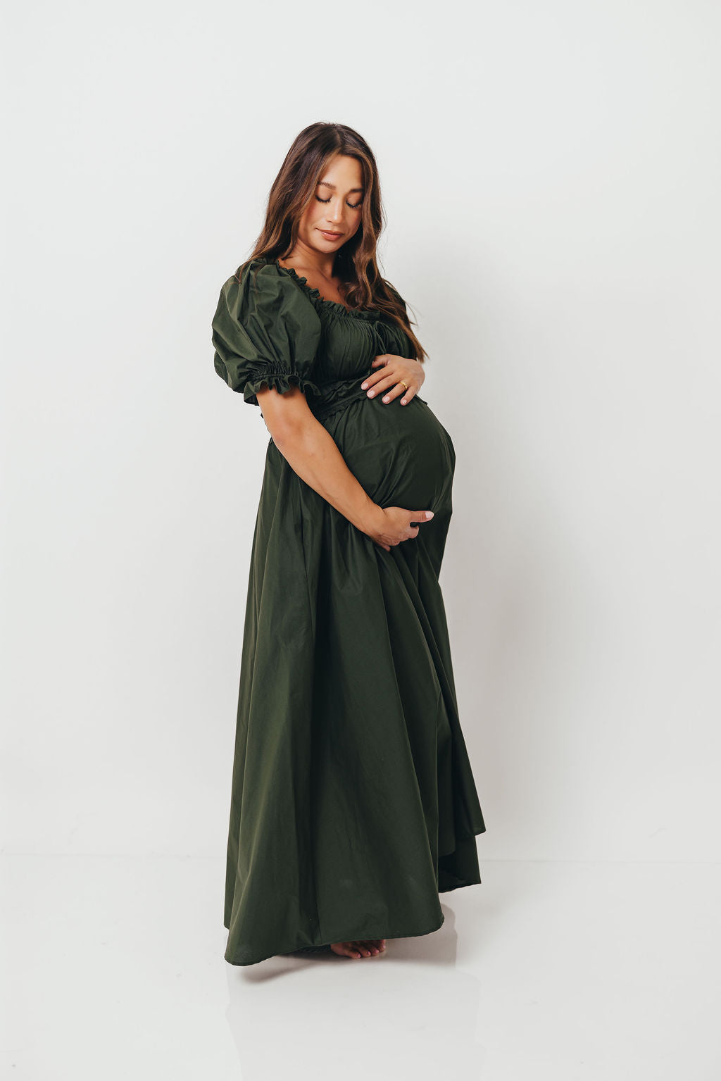 Sydnee Cotton Maxi Dress in Evergreen - Bump Friendly - Restocking in Nov