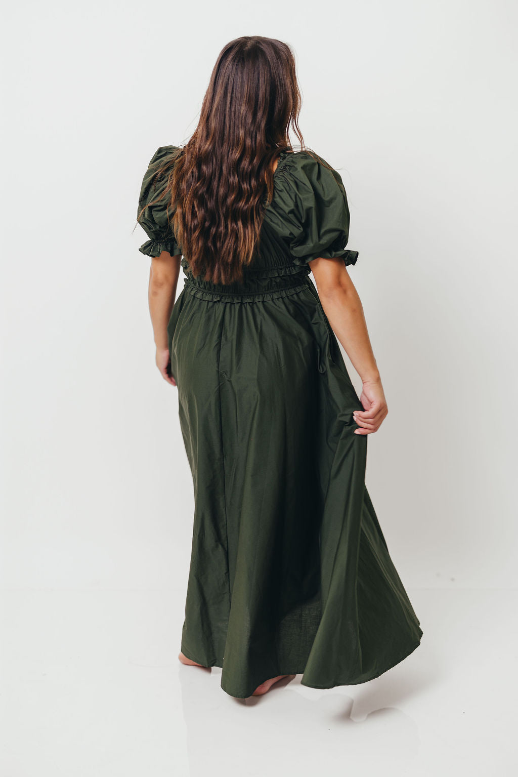 Sydnee Cotton Maxi Dress in Evergreen - Bump Friendly - Restocking in Nov