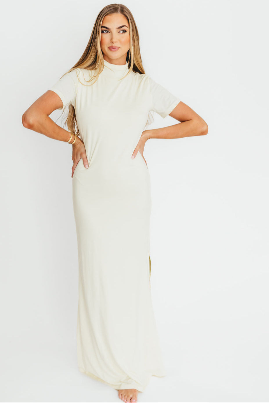 Ellis Maxi Dress in Ivory - Bump Friendly