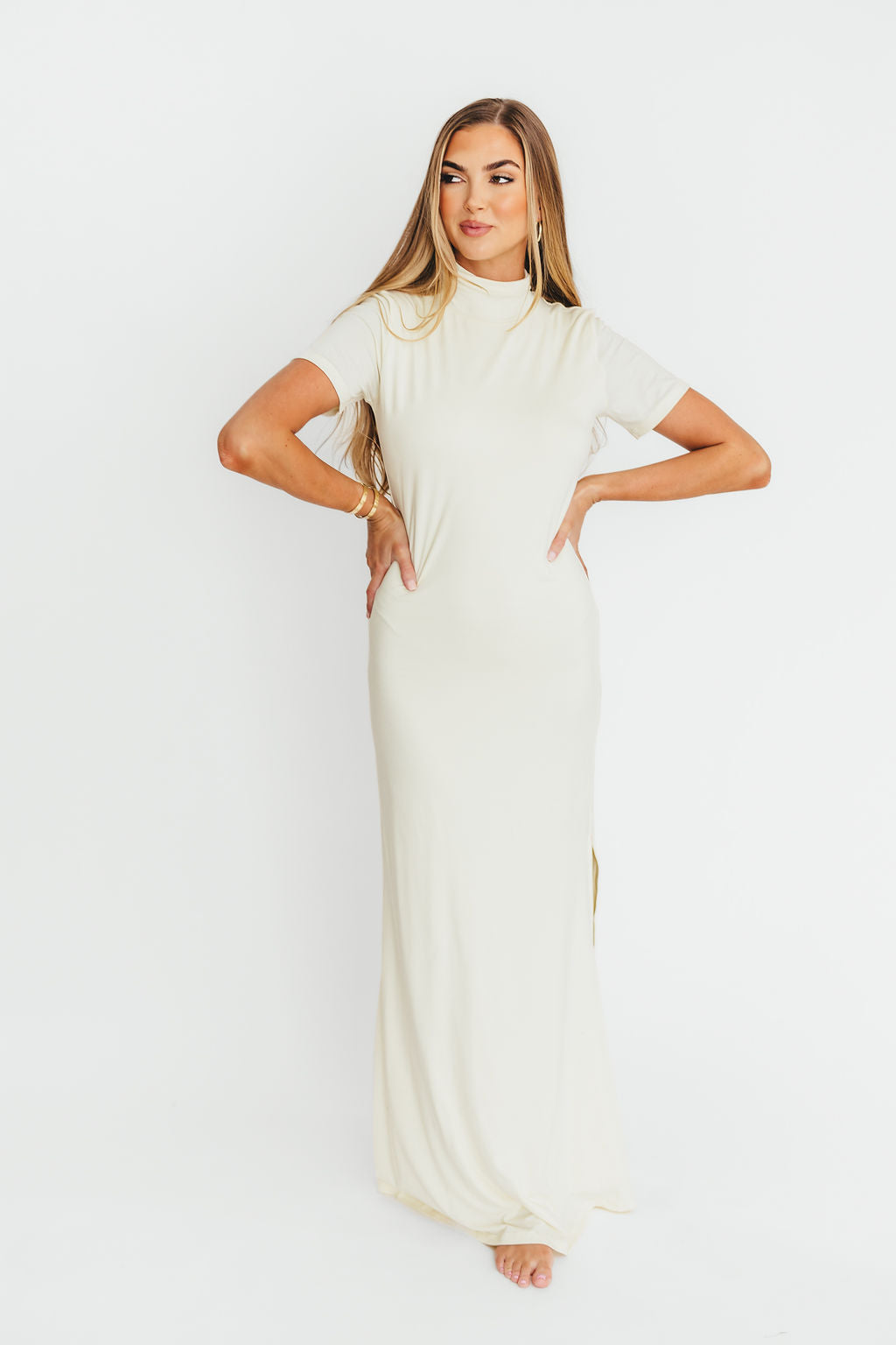 Ellis Maxi Dress in Ivory - Bump Friendly