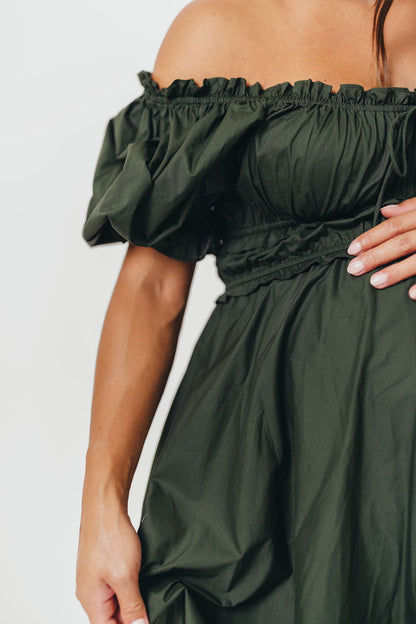 Sydnee Cotton Maxi Dress in Evergreen - Bump Friendly - Restocking in Nov