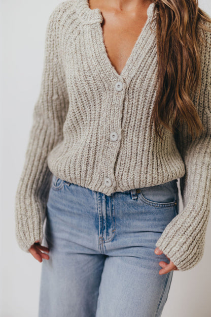 Pepper Cardigan Top in Heather Cloud