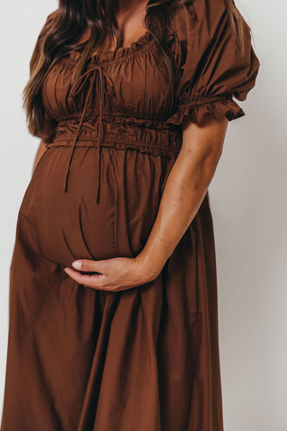 Sydnee Cotton Maxi Dress in Chocolate Brown - Bump Friendly - Restocking in Nov
