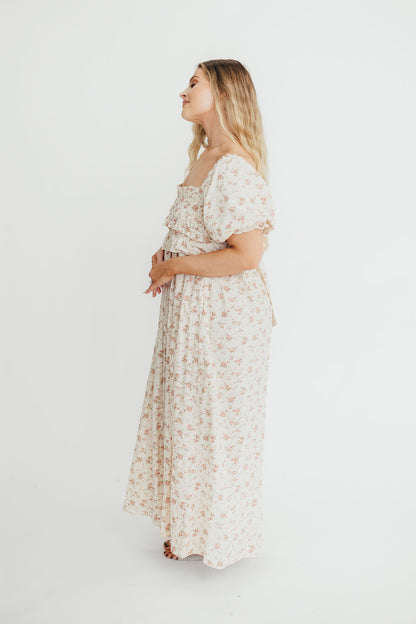 Finley 100% Cotton Peplum Midi Dress in Petal Pink - Bump & Nursing Friendly