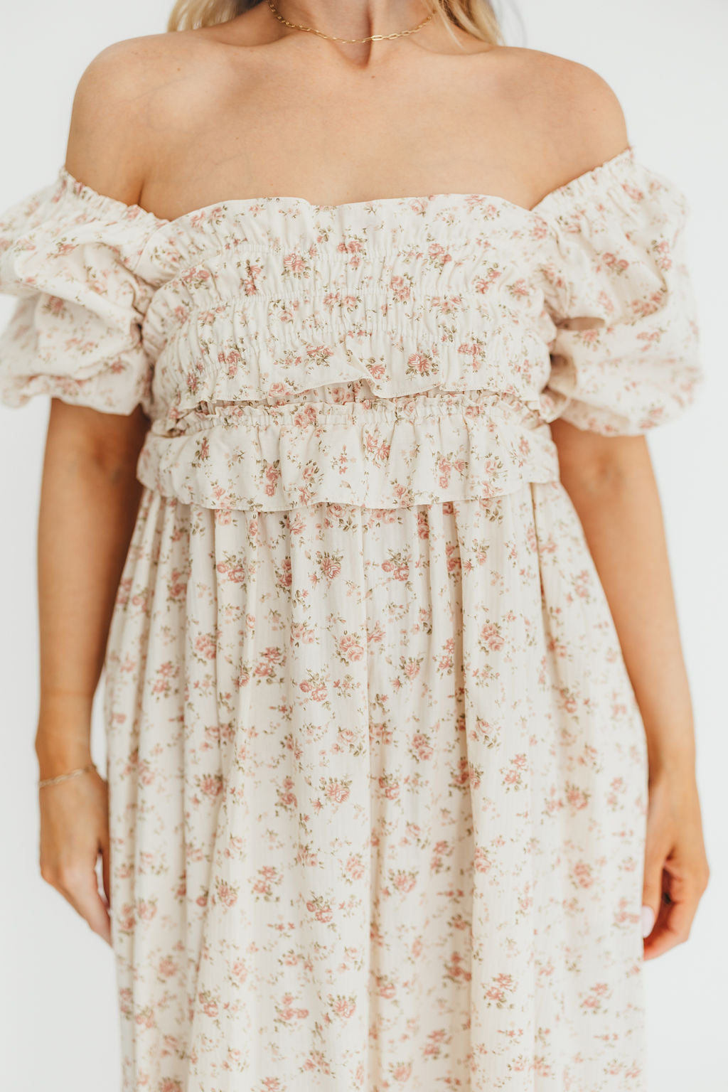 Finley 100% Cotton Peplum Midi Dress in Petal Pink - Bump & Nursing Friendly