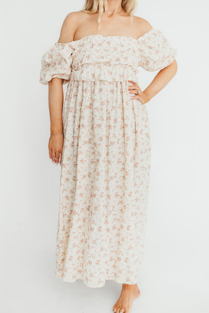 Finley 100% Cotton Peplum Midi Dress in Petal Pink - Bump & Nursing Friendly