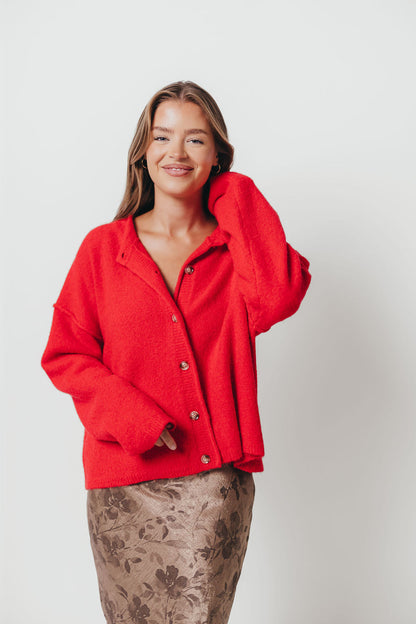 Kyla Cardigan Sweater in Poppy