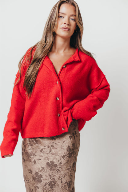 Kyla Cardigan Sweater in Poppy