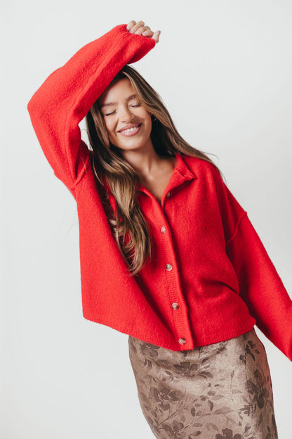 Kyla Cardigan Sweater in Poppy