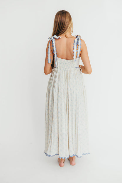 Amber Maxi Dress in Baby Blue - Nursing Friendly