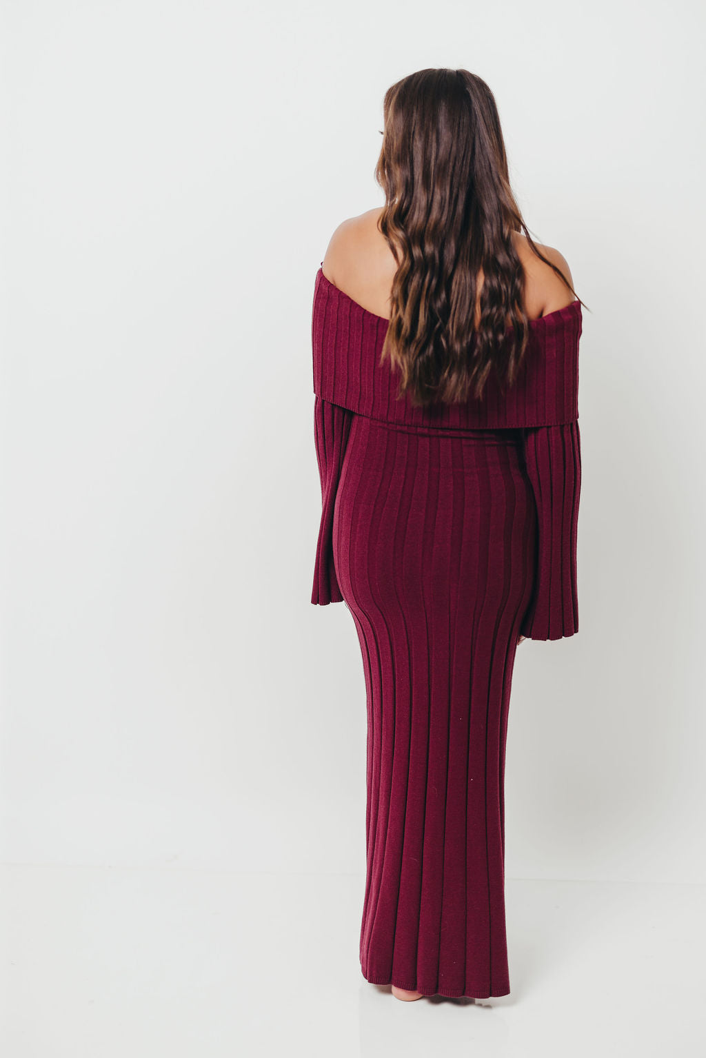 Evella Maxi Dress in Burgundy - Bump Friendly