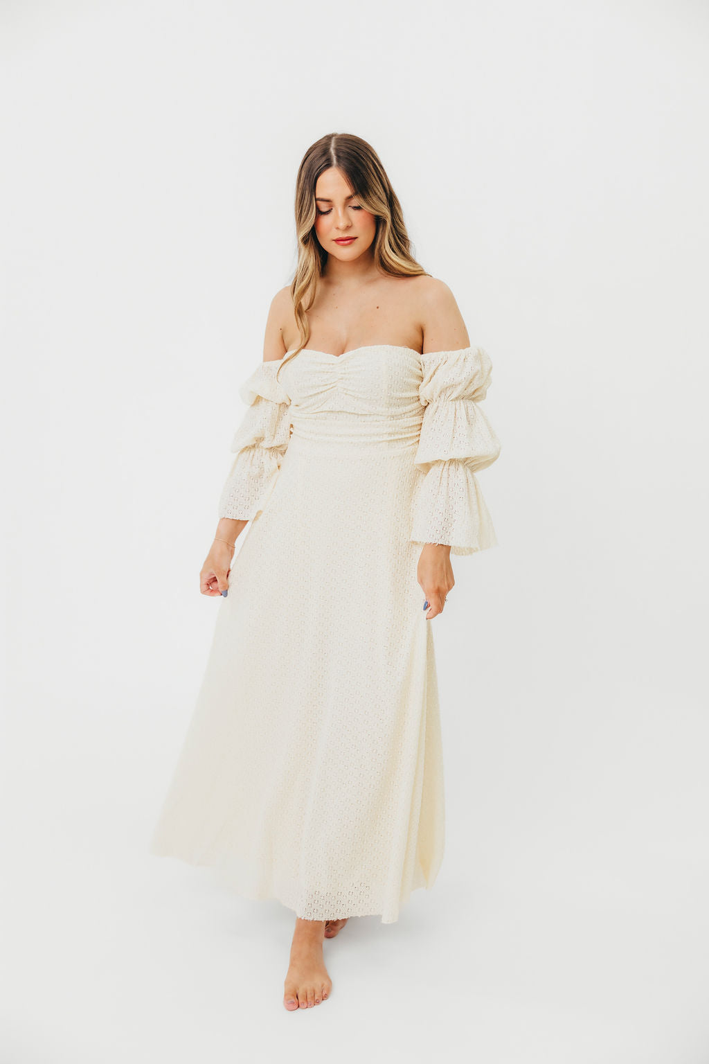 Corrine Tiered Sleeve Maxi Dress with Pockets in Butter Yellow - Bump Friendly