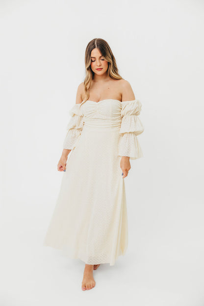 Corrine Tiered Sleeve Maxi Dress with Pockets in Butter Yellow - Bump Friendly
