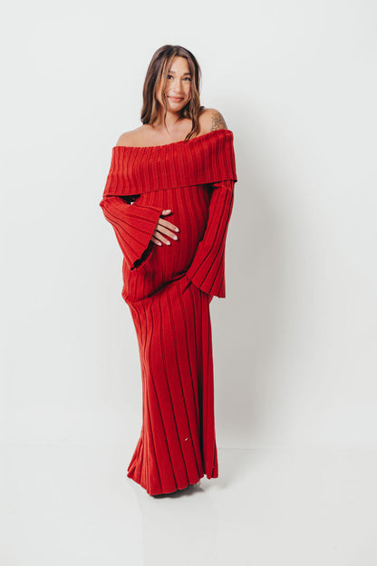 Evella Maxi Dress in Red - Bump Friendly