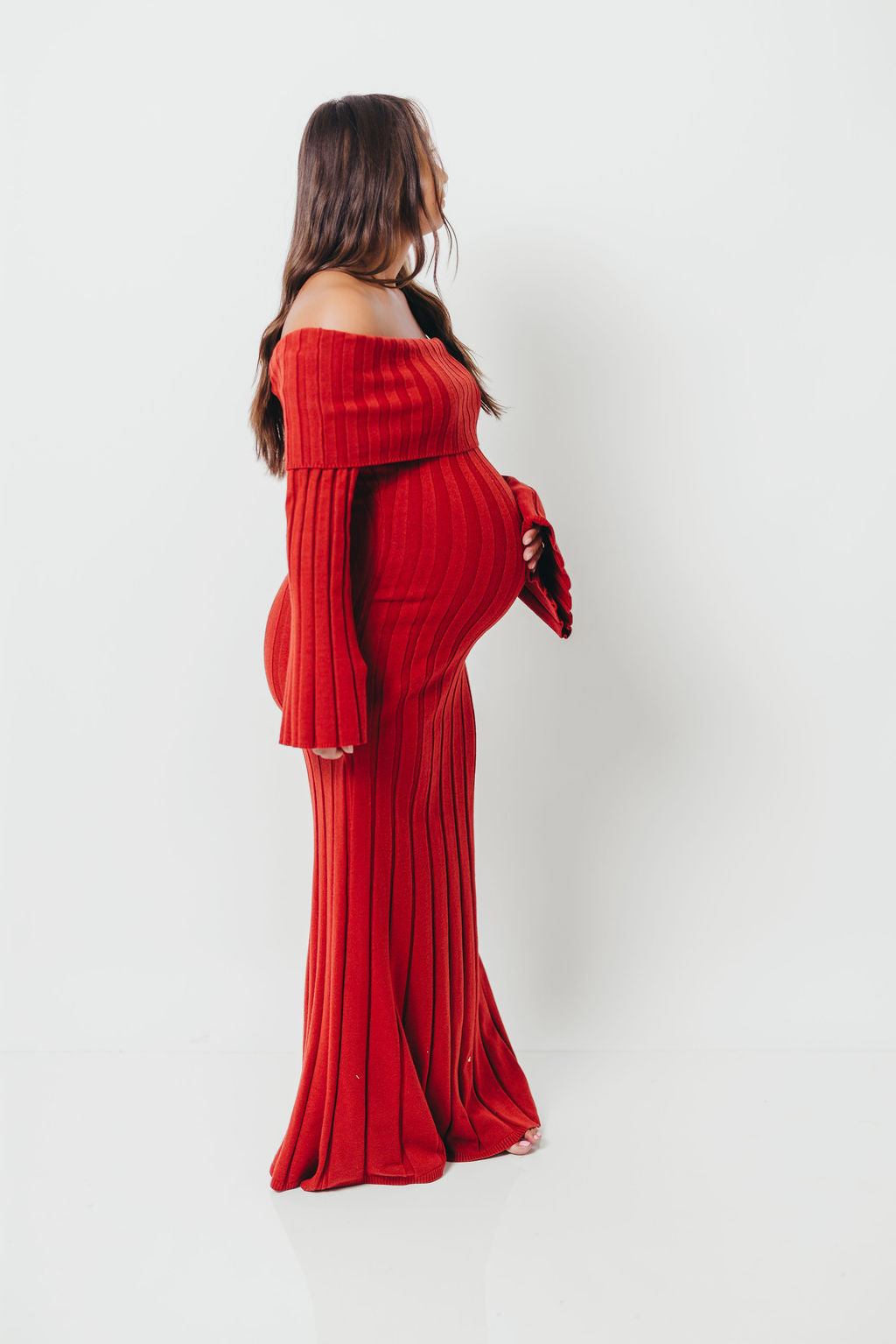 Evella Maxi Dress in Red - Bump Friendly