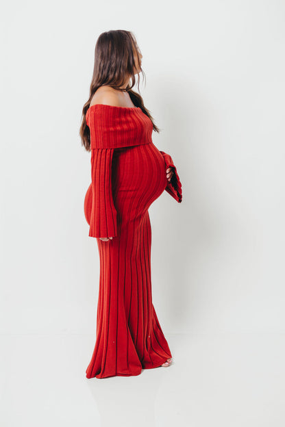 Evella Maxi Dress in Red - Bump Friendly